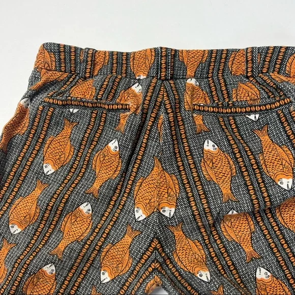 Anthropologie Cartonnier Fish Patterned Ankle Pants - Picture 7 of 16